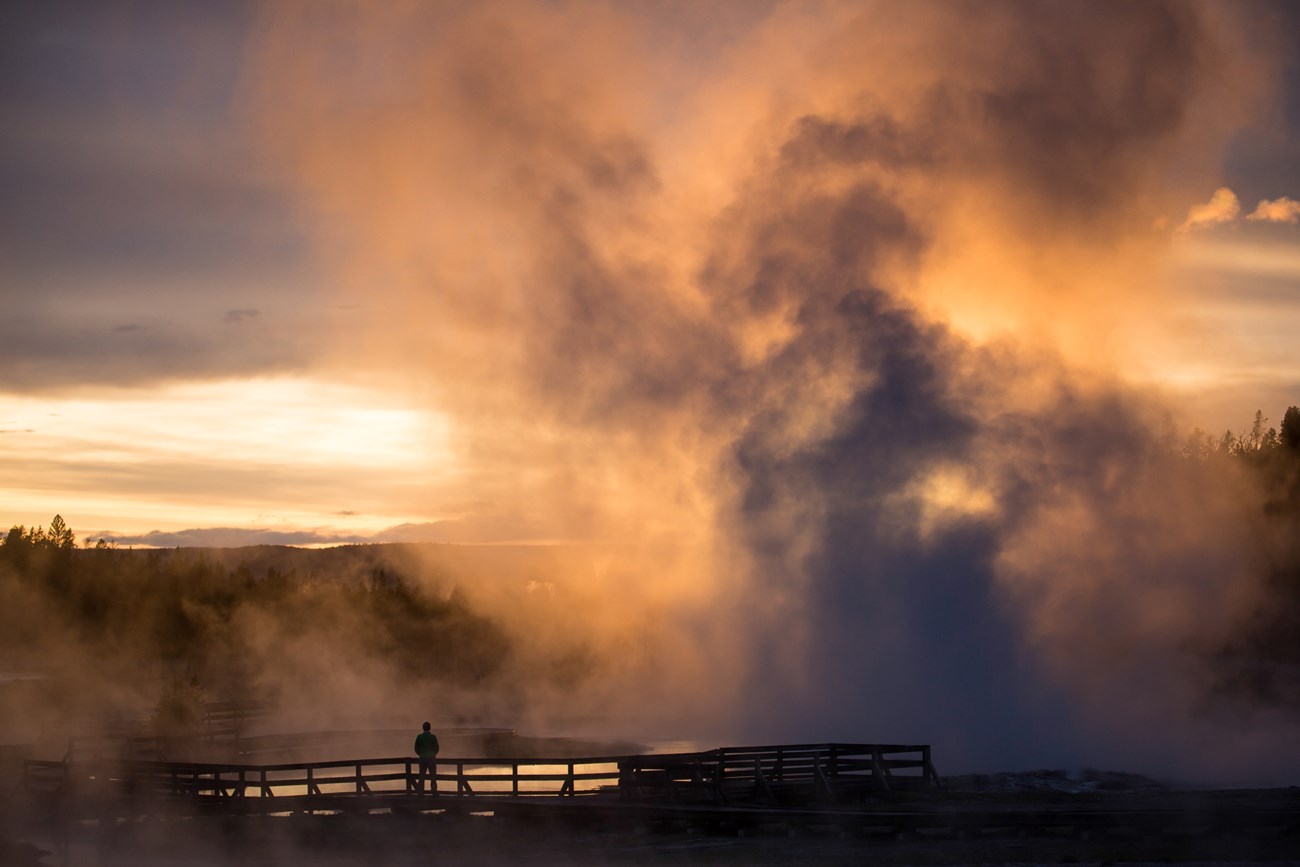 steam rising in to the air